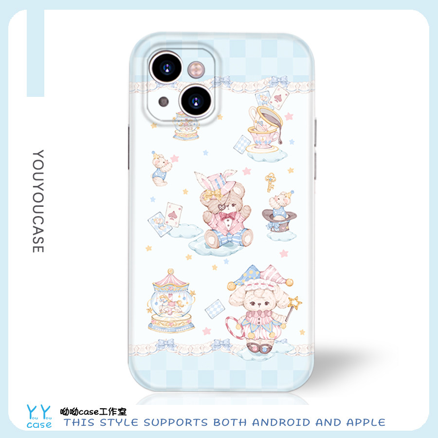 蓝色洛丽塔星星玩具熊百搭适用于iPhone17promax苹果16防摔全包菲林光面华为mate30opporeno14小