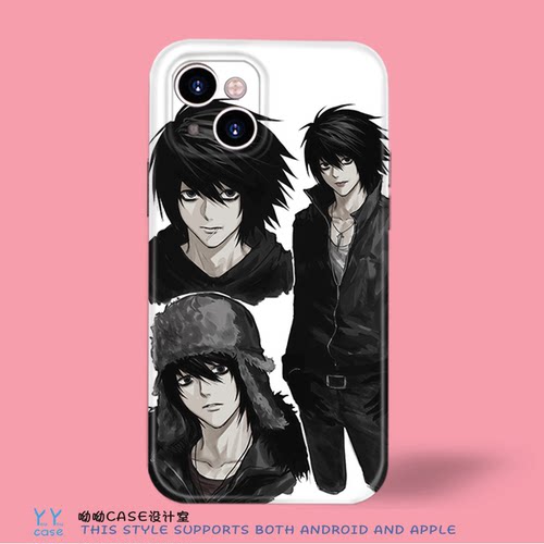 日系动漫死亡笔记L龙崎帅气男生适用iPhone17promax玻璃壳苹果16荣耀400X70一加13红米k60至尊版安卓手机软壳