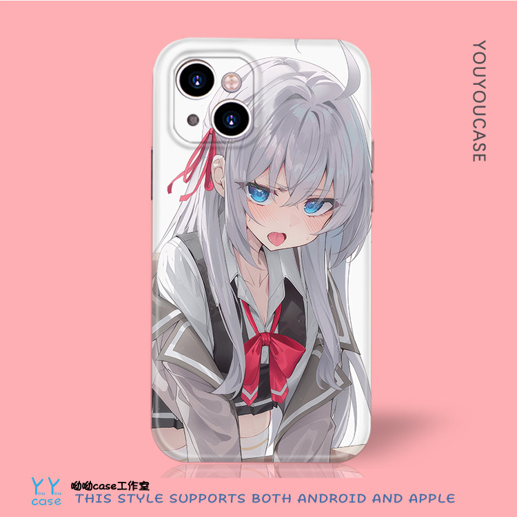 日系二次元jk害羞少女适用iPhone17promax苹果16二合一磨砂壳OPPOReno5荣耀60se红米k40手机菲林光面软壳动漫