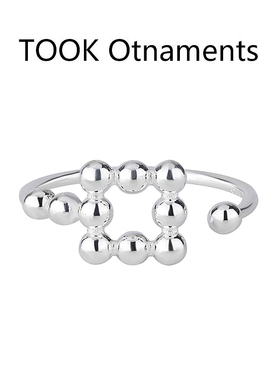 TOOK Otnament新款S925圆珠素银戒指女韩系时尚经典指环送女友520