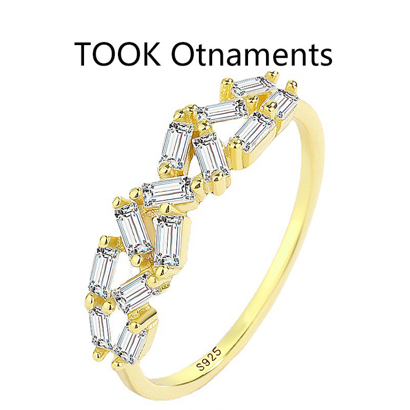 TOOK Otnament新款S925纯银不规则镶钻戒指女小众设计高级感送礼