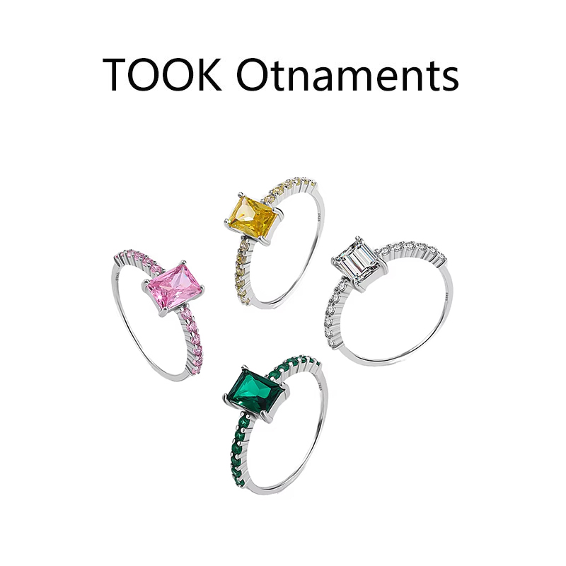 TOOK Otnament新款S925纯银四色锆石戒指女轻奢简约高级感送礼520