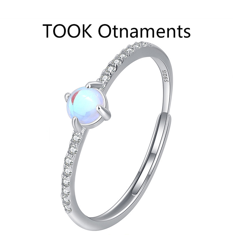 TOOK Otnament新款S925纯银四爪镶钻戒指女精致个性轻奢高级感ins
