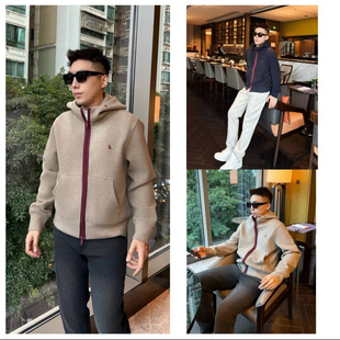 历城区天骏百货商行男装男士休闲百搭时尚打底衫刺绣连帽拉链卫衣