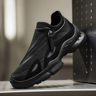 陆海丰轻奢男鞋飞行员休闲鞋2025款复古经典拉链登山鞋男士运动鞋