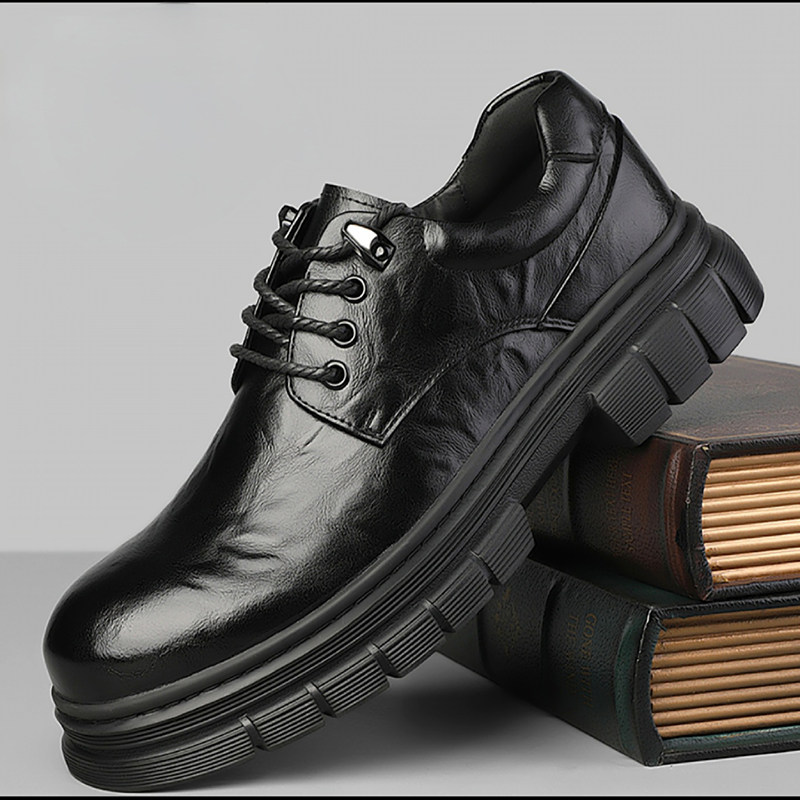 欧狮盾男鞋2026新款男士时尚百搭真皮休闲鞋高端潮流软底工装鞋子
