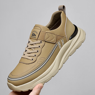 帕拉鞋男款2026新款头层牛皮男鞋软底跑步鞋男士增高鞋运动休闲鞋