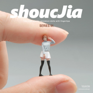 1:64微缩场景小人JK软妹子人偶搭配场景立体彩色道具微拍模型造景