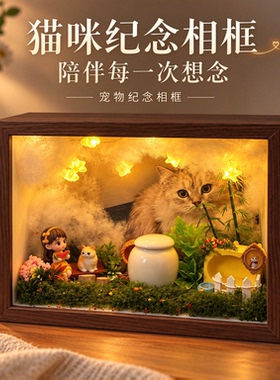 宠物猫咪纪念相框毛发骨灰收纳