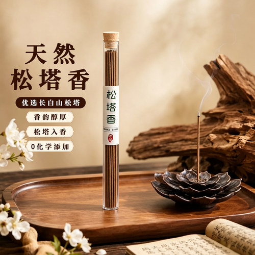 天然松塔香线香家用茶室熏香管装