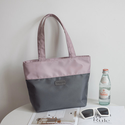 韩韩家轻奢风撞色拼接单肩手提包