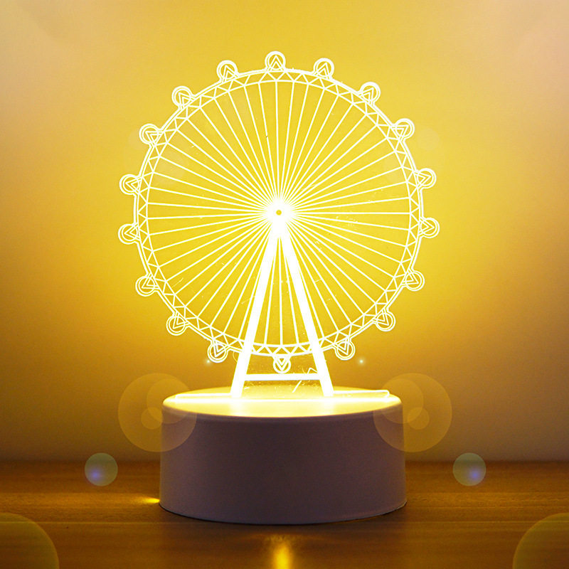 3D创意小夜灯可爱卡通ins迷你台灯USB接口带开关卧室床头灯氛围灯