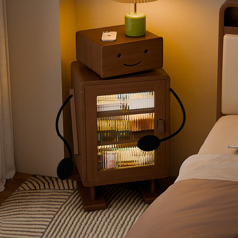 实木机器人床头柜带灯沙发边柜客厅柜子卧室置物柜创意卡通床边柜,住宅家具,床头柜,淘宝优惠券,粉丝福利购,淘宝优惠卷