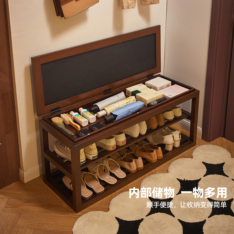 翻盖储物换鞋凳软包穿鞋凳