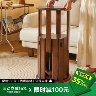 艺柳园实木凳子可叠放家用圆凳子板凳备用椅子收纳凳组合凳叠叠凳