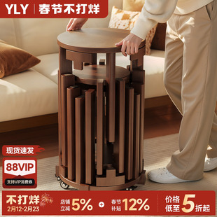 实木凳子可叠放圆凳家用备用凳叠叠凳餐桌餐凳板凳六合一组合凳