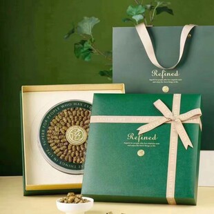 轻奢祖母绿铁皮石斛礼盒一斤海参元贝鲍鱼滋补养生通用礼品空盒字