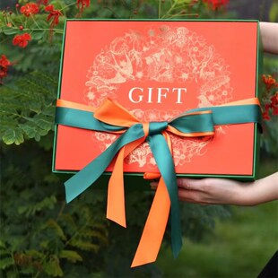 高档花开蝴蝶五拼包装盒海参鲍鱼元贝滋补五宝礼品盒伴手礼空盒