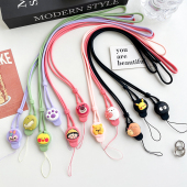 日韩卡通手机挂绳二合一硅胶长绳子可拆卸挂脖绳手机壳挂饰指环绳