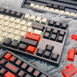 梦键GMK齐柏林飞艇 Zep键帽179键大全套黑红白配色PBT热升华 Led