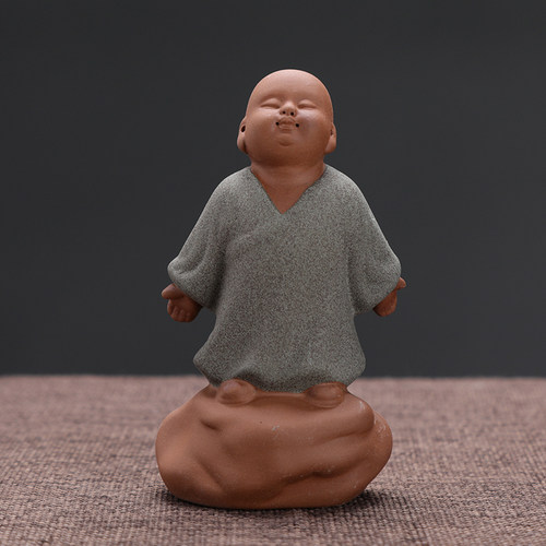 精品紫砂可养茶宠小和尚茶室装饰