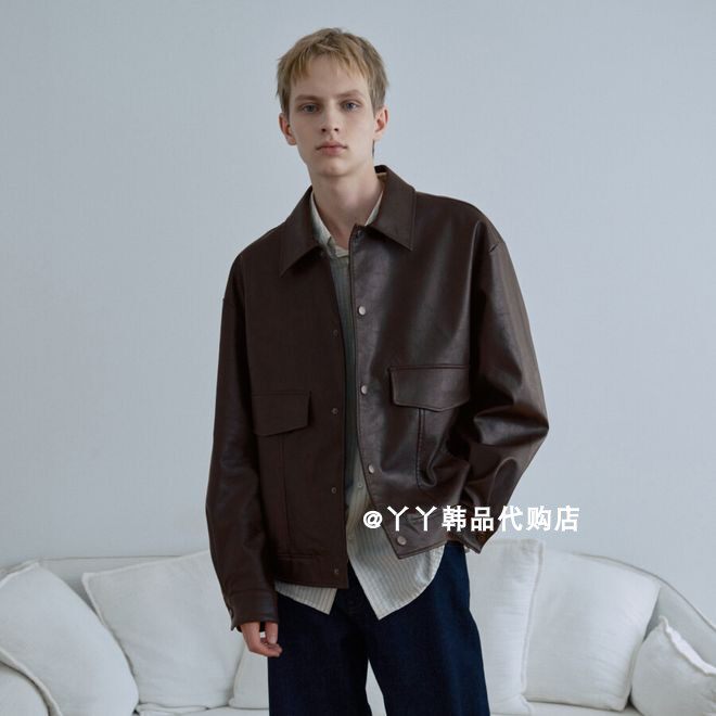 韩国正品直邮代购Mind Bridge 26春M1JP2175男士时尚防风百搭皮衣