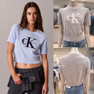 CK JEANS 韩国正品直邮代购26秋47H300G女士时尚套头短袖针织衫