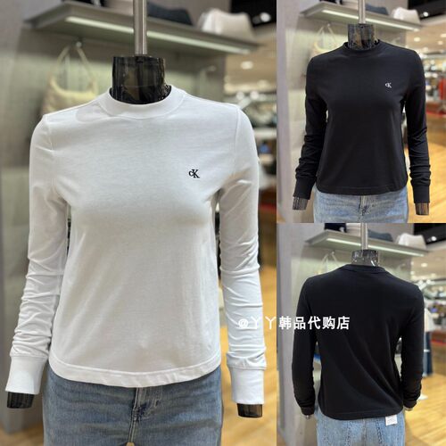 CK韩国代购女士简约长袖休闲T恤