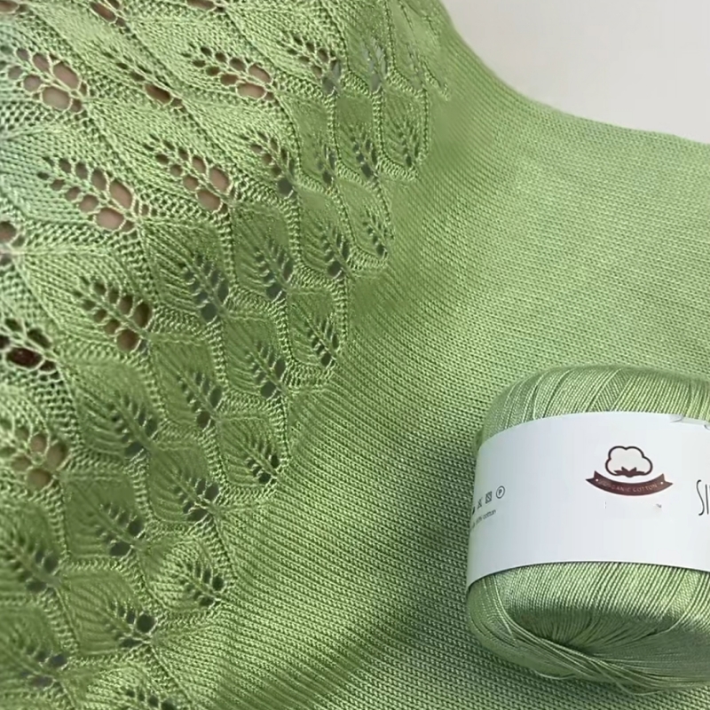 夏季6号真丝棉钩织短袖裙子网衫