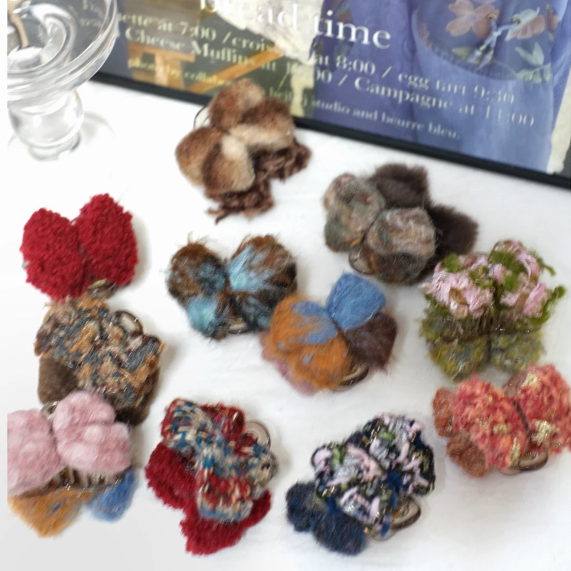 蝴蝶结4公分抓夹可爱复古纯手工毛线ab面气质彩色秋冬甜美刘海夹,饰品/流行首饰/时尚饰品新,发饰,淘宝优惠券,粉丝福利购,淘宝优惠卷