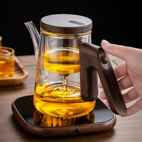 顶壶加厚耐热磁吸无杆飘逸杯全玻璃内胆茶水分离泡茶壶过滤冲茶器