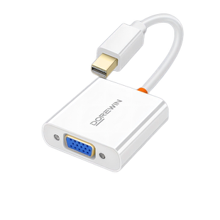 达而稳 MiniDP转VGA转换器电脑转接头投影仪接口笔记迷你扩展坞雷电连接线高清线显示器