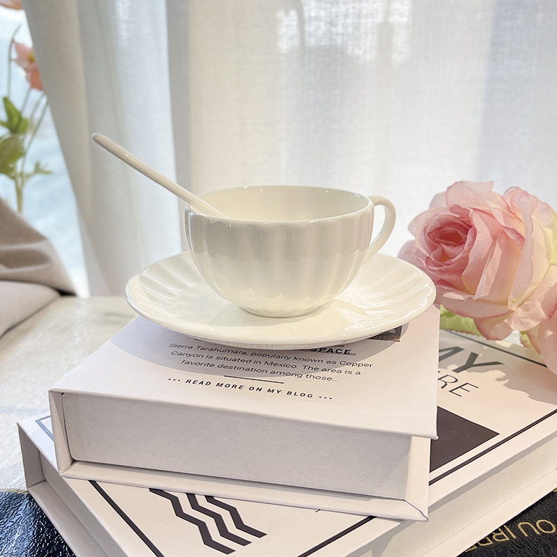 后海纯白骨瓷咖啡杯套装