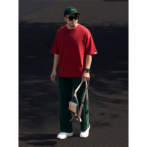 男女款夏季基础休闲落肩短袖t恤