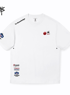 KERWATS潮流宽松潮牌字母图标印花t恤男女休闲落肩款美式复古短袖