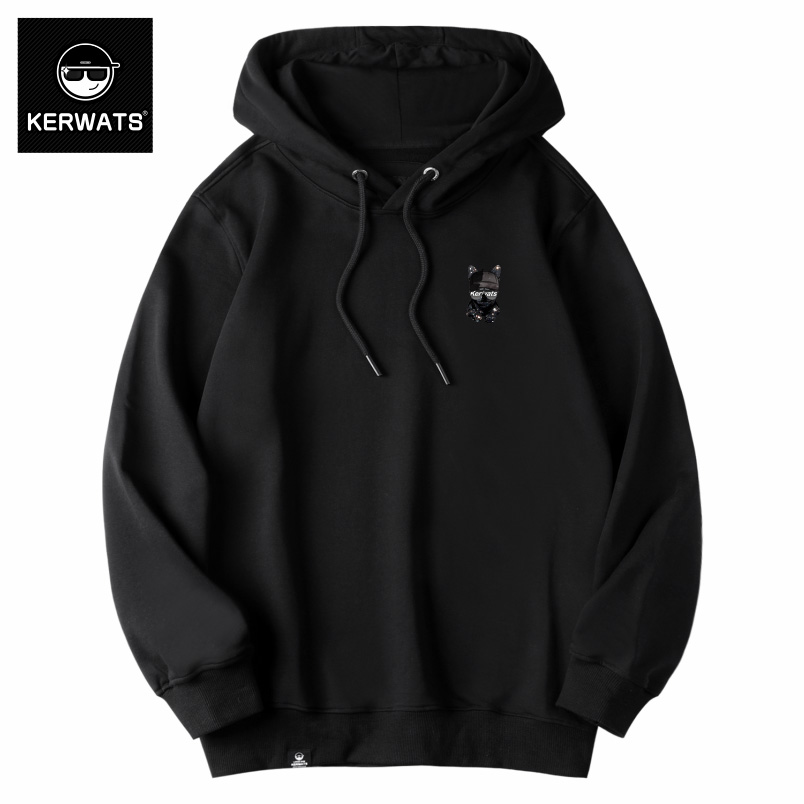 胸花连帽衣男无性别大码简约小狗