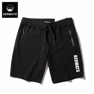 印英文五分裤 KERWATS潮牌大码 宽松直筒短裤 胖子加肥加大夏季 男装