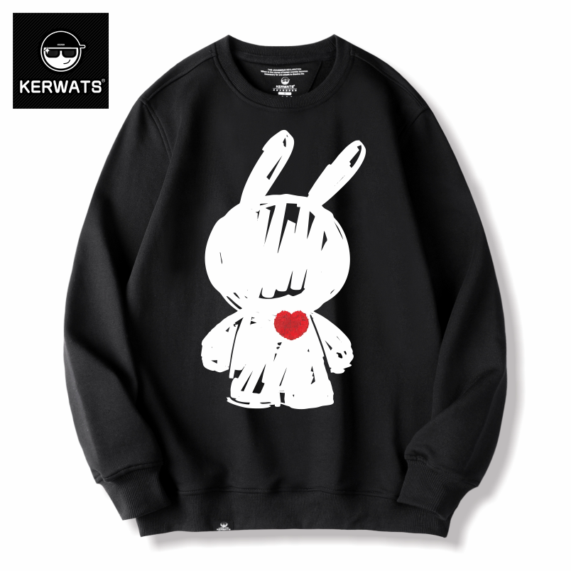 KERWATS春秋款潮流兔子卡通印花韩版无性别男女情侣长袖卫衣
