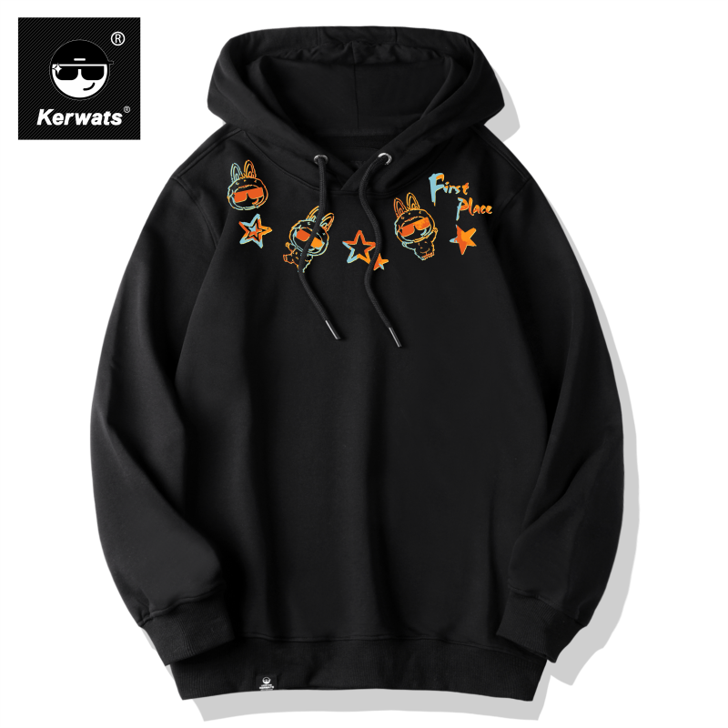 男女款冬季潮牌宽松纯棉连帽卫衣