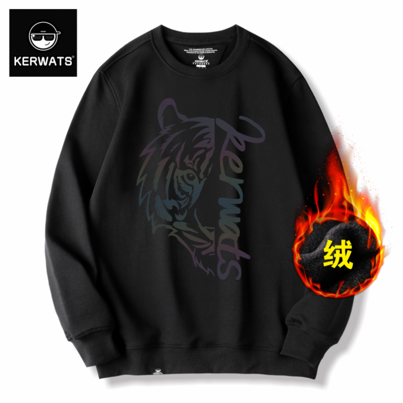 老虎头男秋韩版潮打底衫加绒卫衣