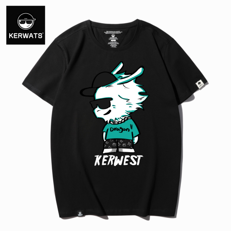 卡通龙女大码无性别打底短袖印花