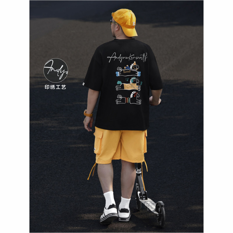 KERWATS品牌大码男装小马英文刺绣马年新款加大号肥佬落肩短袖t恤,男装,大码上装,淘宝优惠券,粉丝福利购,淘宝优惠卷