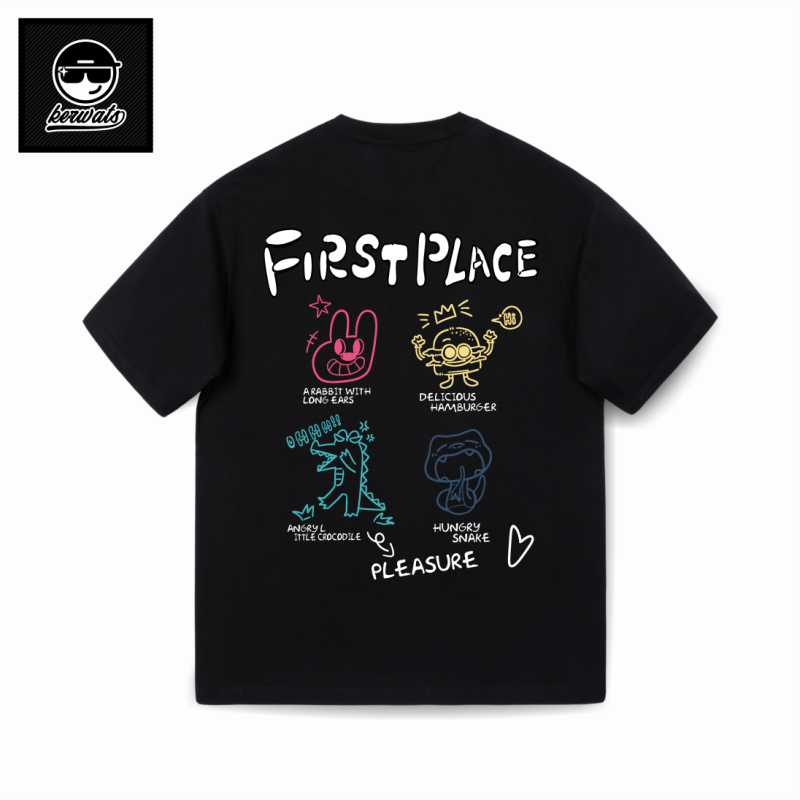 KERWATS可维特斯品牌兔子汉堡鳄鱼卡通印花潮流男女装圆领短袖T恤