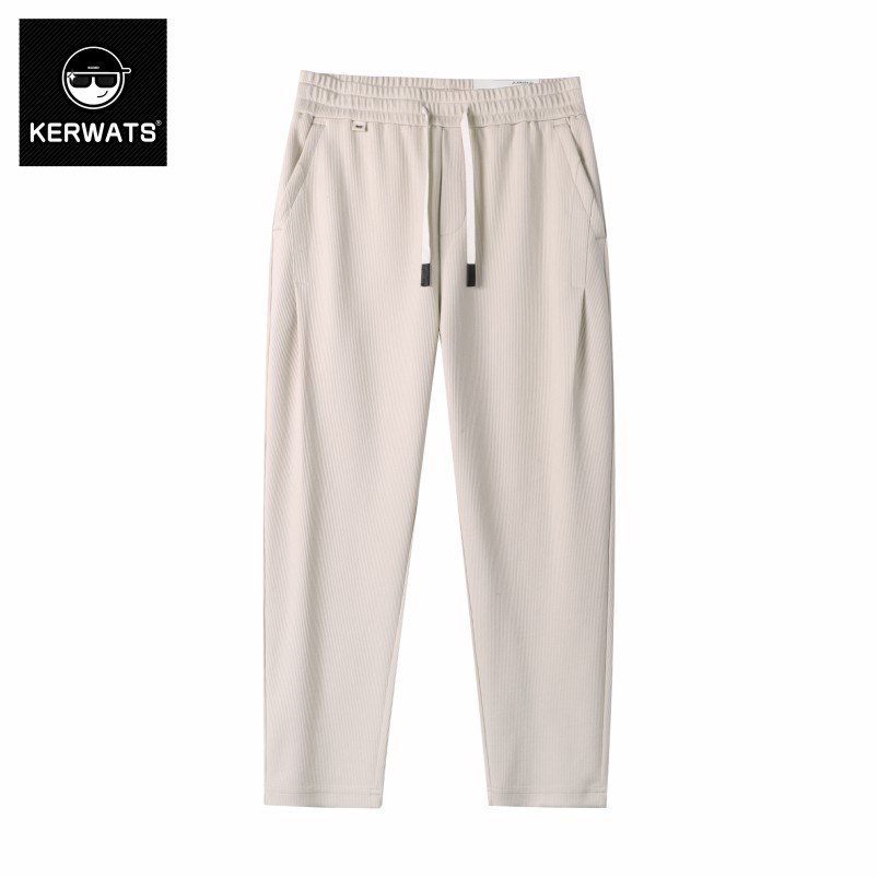 潮牌大码脚裤阔腿直筒裤卡其男士