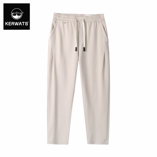 潮牌大码 运动直脚裤 宽松阔腿直筒裤 子男士 潮流卡其裤 KERWATS秋季
