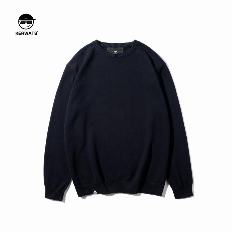 纯棉针织衫加大码男装圆领毛衣