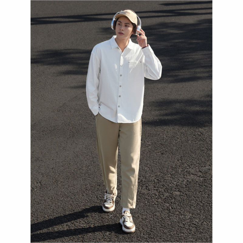 春秋冬男女情侣纯棉潮牌长袖衬衫