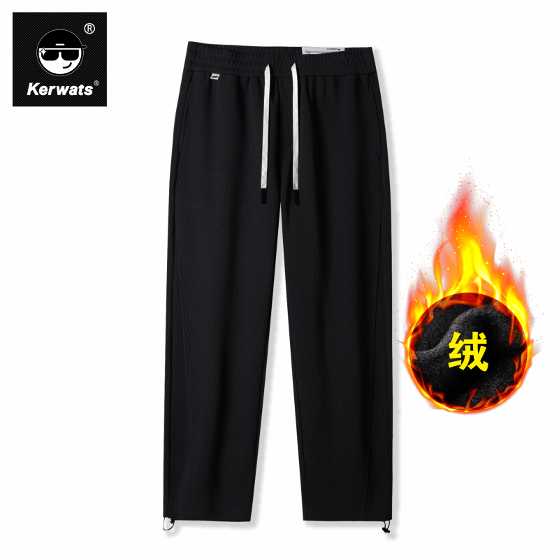 百搭加绒大码抽绳秋冬季男装