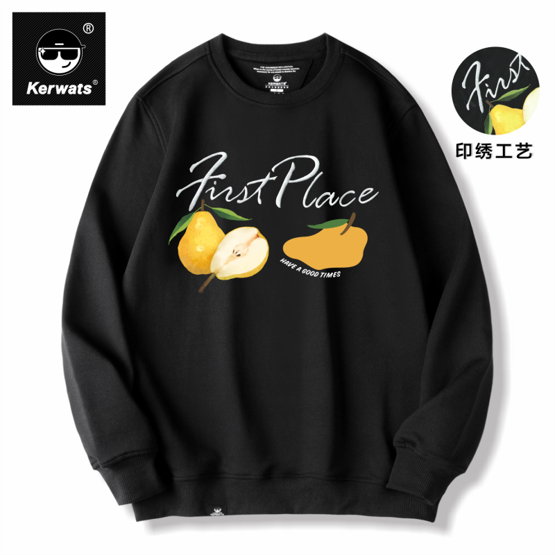 潮牌卡通水果圆领卫衣男女装
