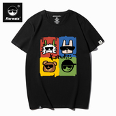 KERWATS可维斯品牌大码 T恤 男女情侣无性别龙头小能卡通学生短袖